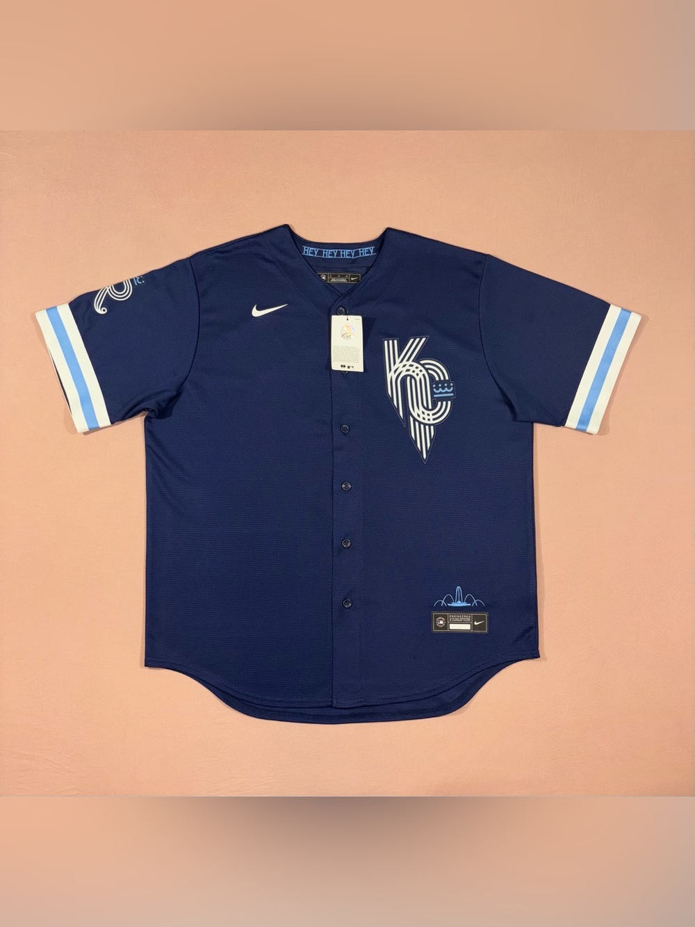 Men’s Nike Kansas City Royals City Connect MLB Jersey Blue Size XL